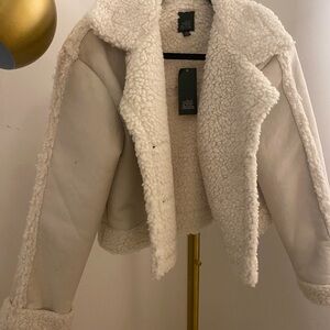 NEW with Tags Cream Shearling Jacket